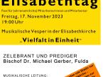 EINLADUNG ZUM ELISABETHTAG am 17. November 2023
